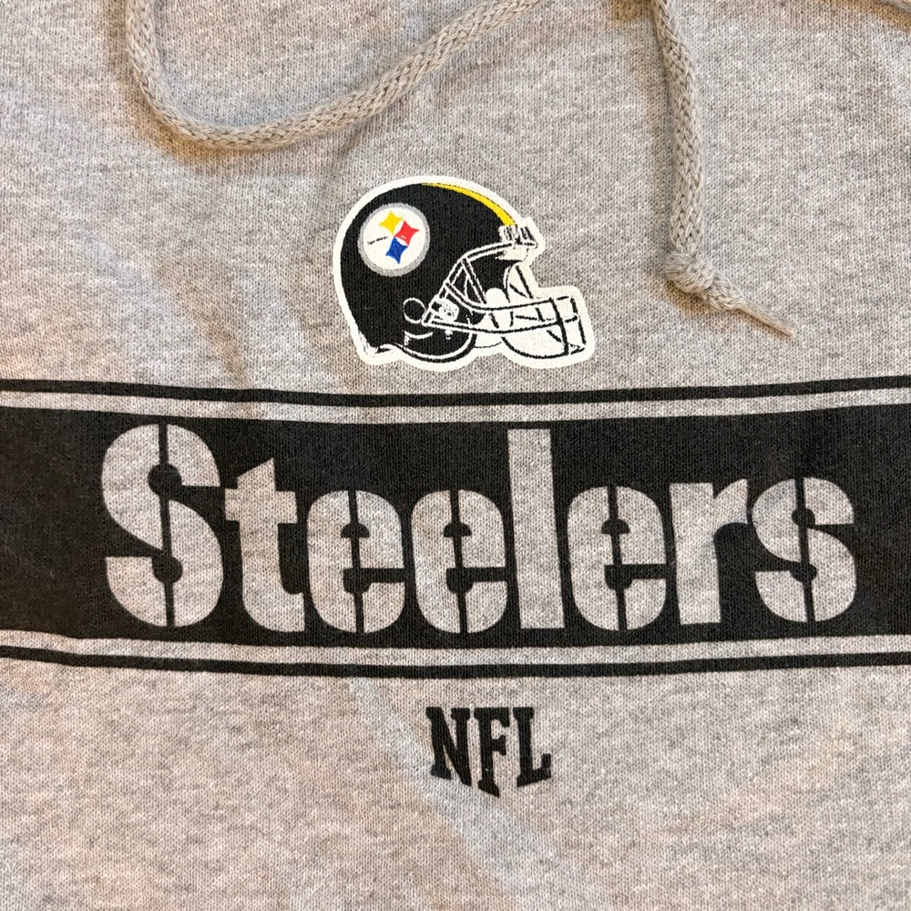 NFL Team Apparel NWT Pittsburgh Steelers Gray Pullover Hoodie Sweatshirt Sz 2XL - Picture 2 of 11